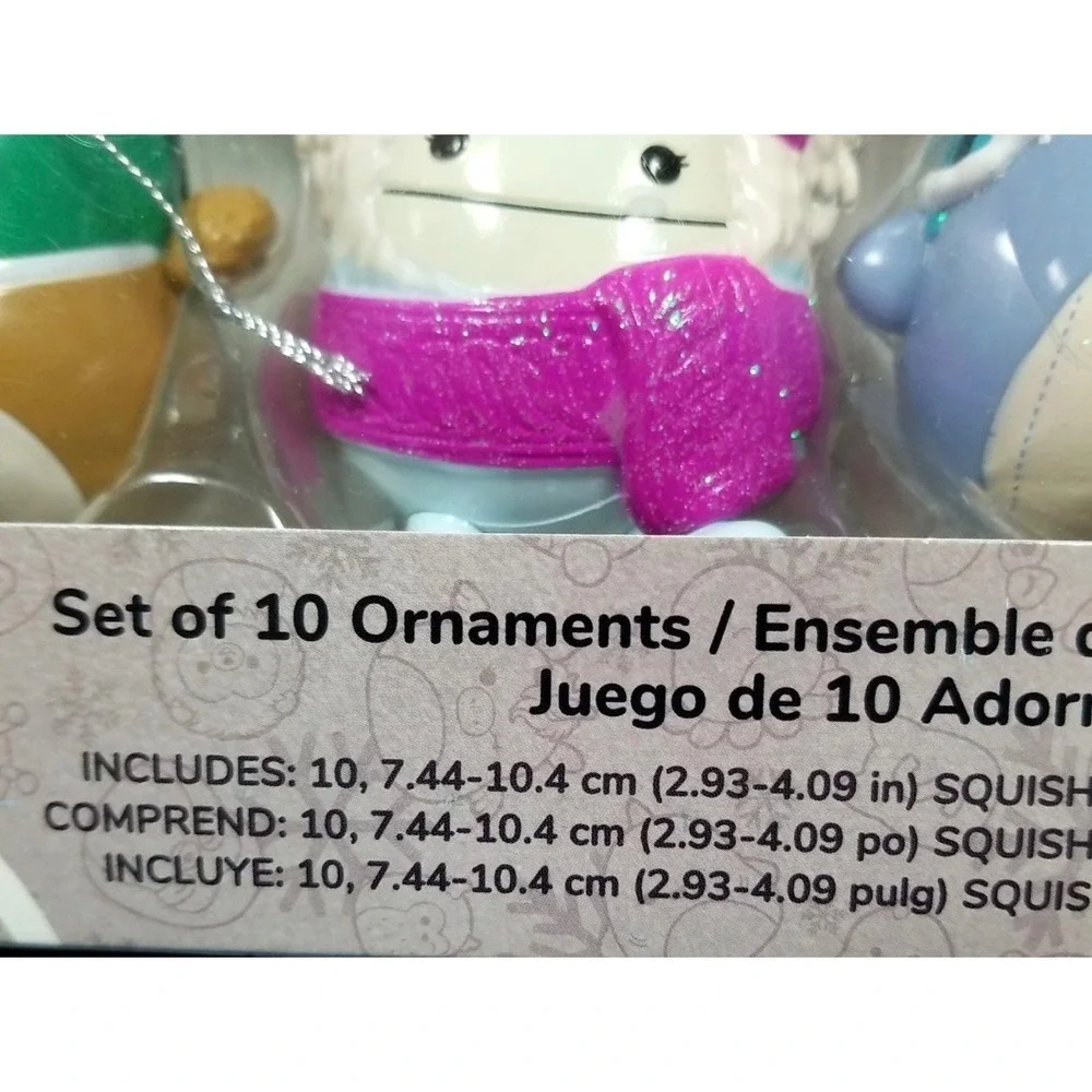 NIB!‎ Squishmallows Christmas Ornament Set of 10 Cam Avery Zozo Fifi Hans 17850